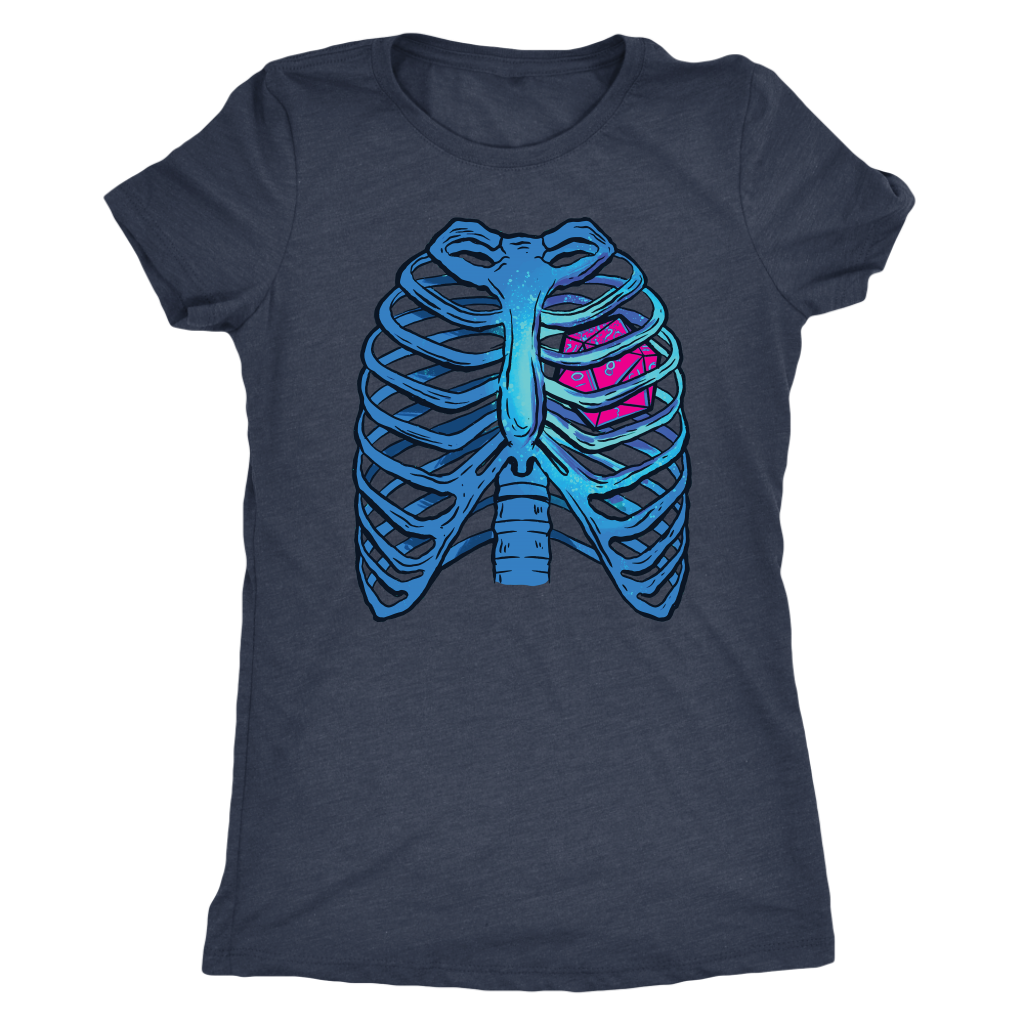 D20 Heart and Vapor Ribs T-shirt  - Gemmed Firefly