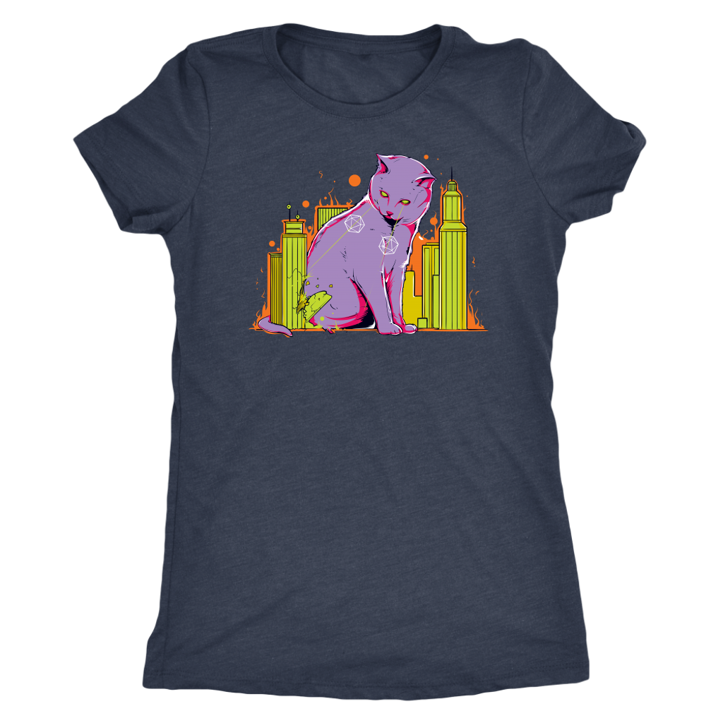 The Cat on the D&D Table Map T-shirt  - Gemmed Firefly