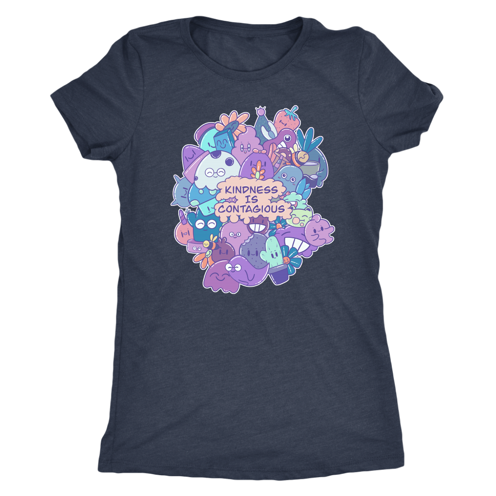 Kindness is Contagious Kawaii Doodle T-shirt  - Gemmed Firefly