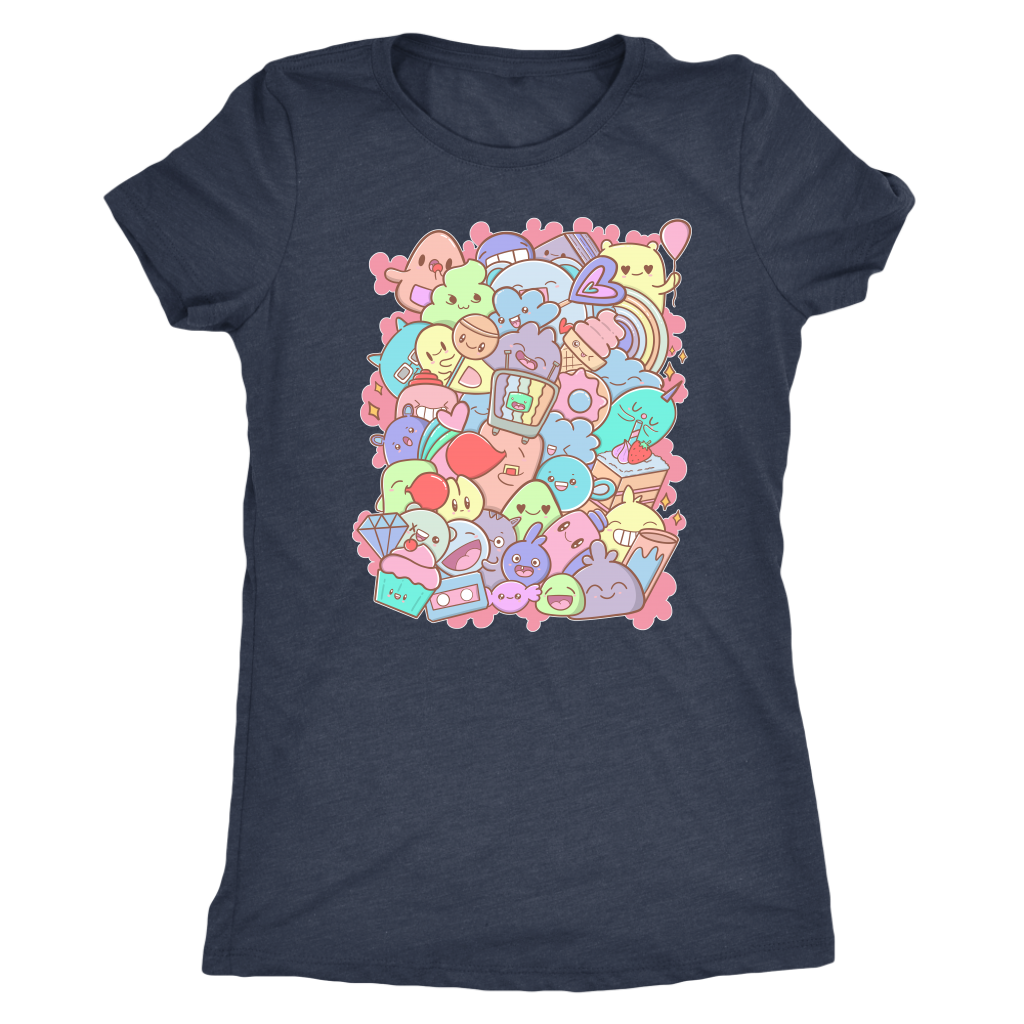 Adorable Kawaii Cute Doodle Party Pastel - "Yay" T-shirt  - Gemmed Firefly