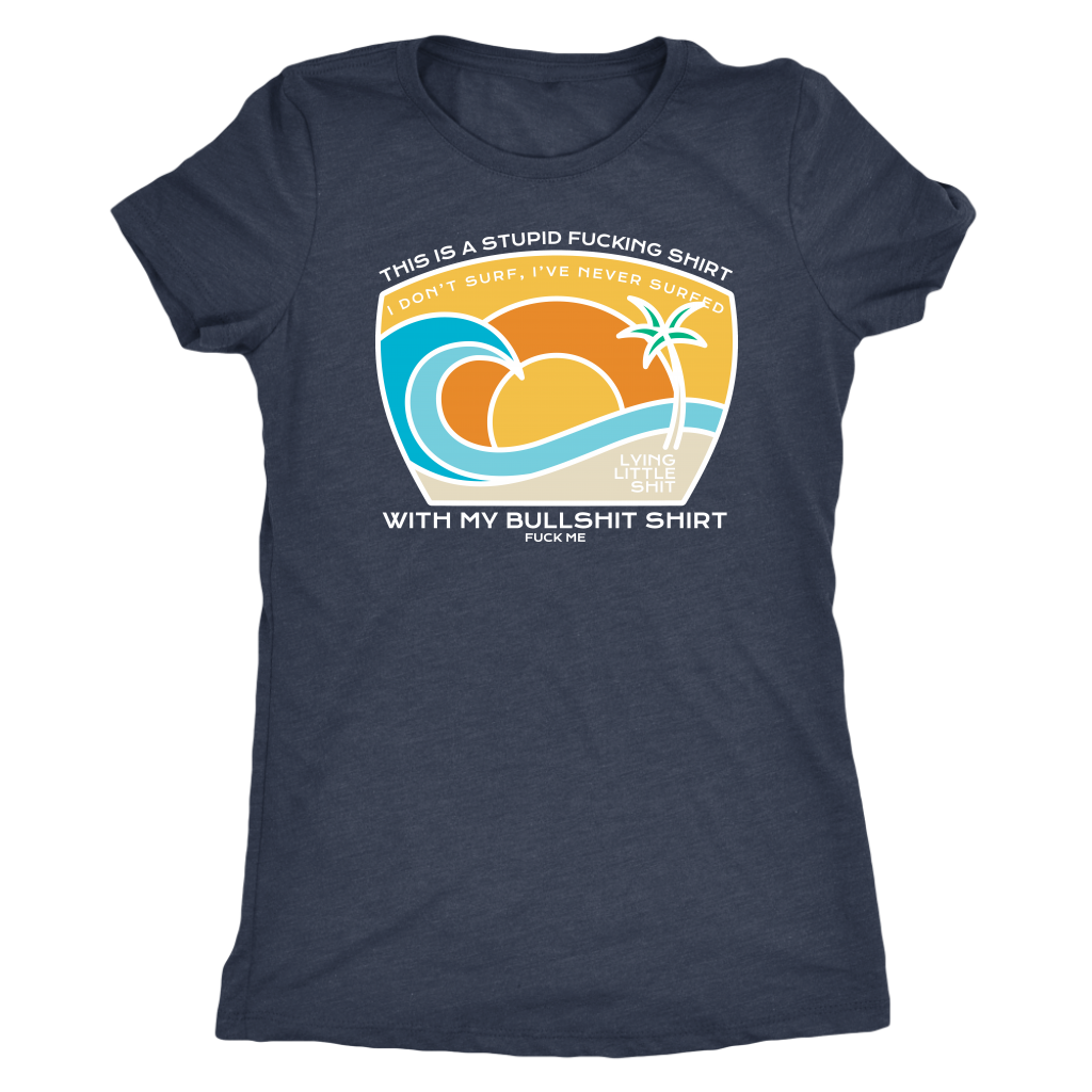 Surf's Up White Print T-shirt  - Gemmed Firefly