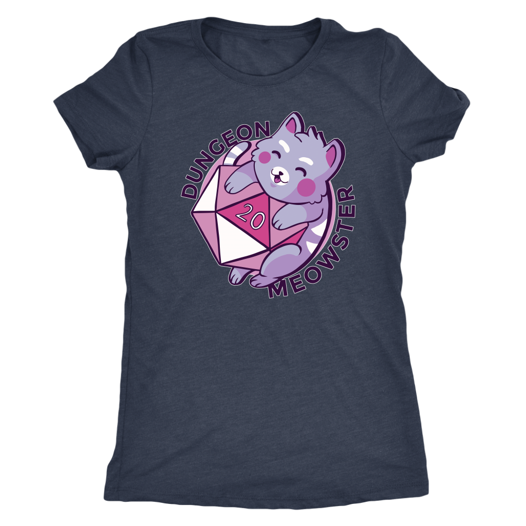 The Dungeon Meowster D20 Cat Shirt T-shirt  - Gemmed Firefly