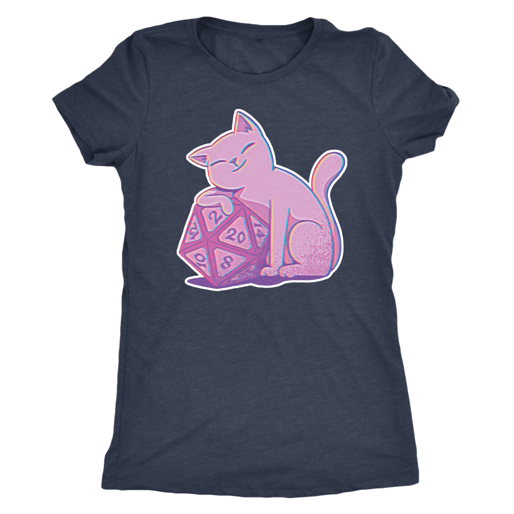 D20 Kitty Glitch T-shirt  - Gemmed Firefly