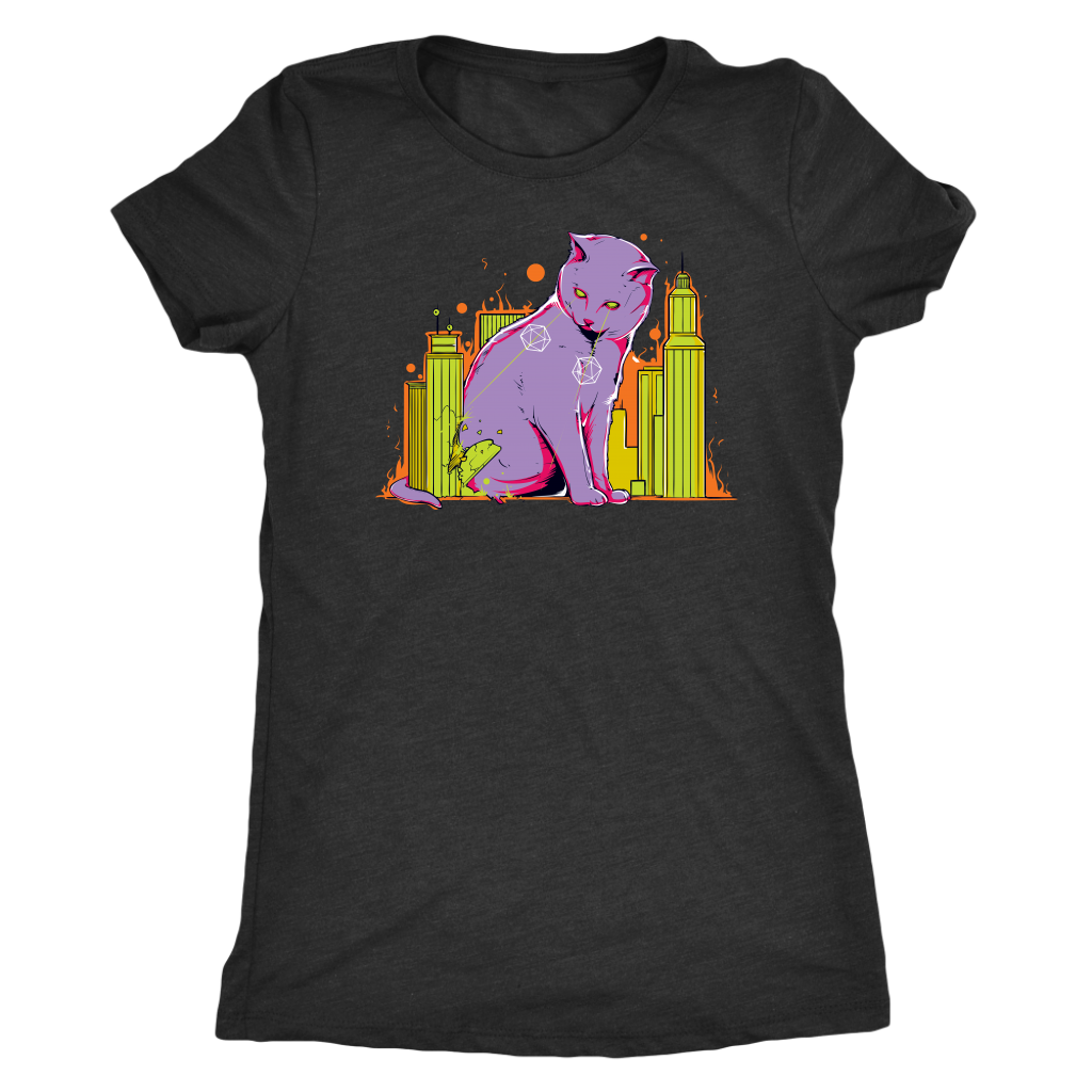 The Cat on the D&D Table Map T-shirt  - Gemmed Firefly