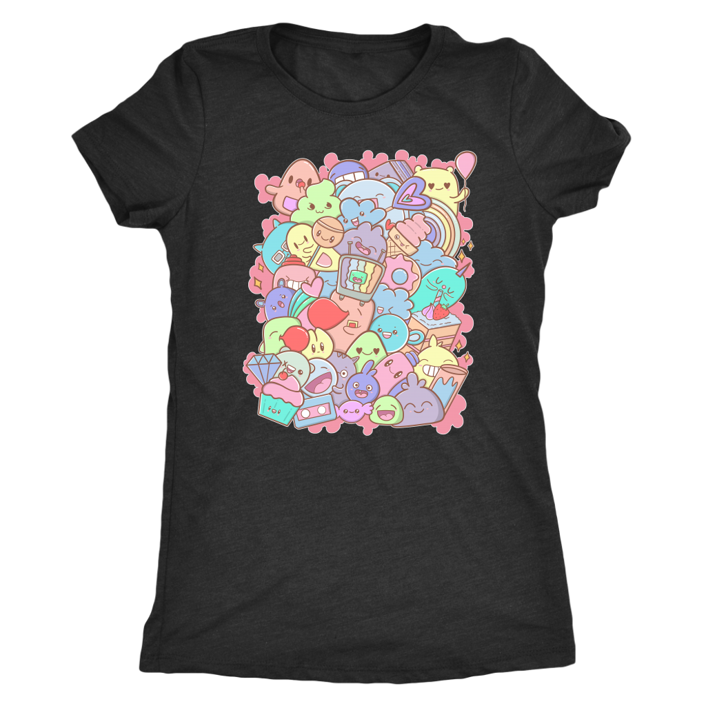 Adorable Kawaii Cute Doodle Party Pastel - "Yay" T-shirt  - Gemmed Firefly