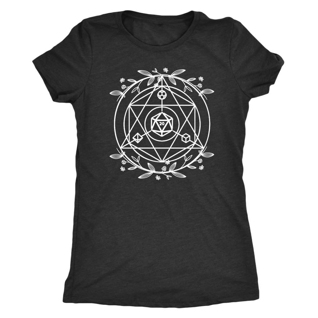 D20 Sacred Floral Geometry T-shirt  - Gemmed Firefly