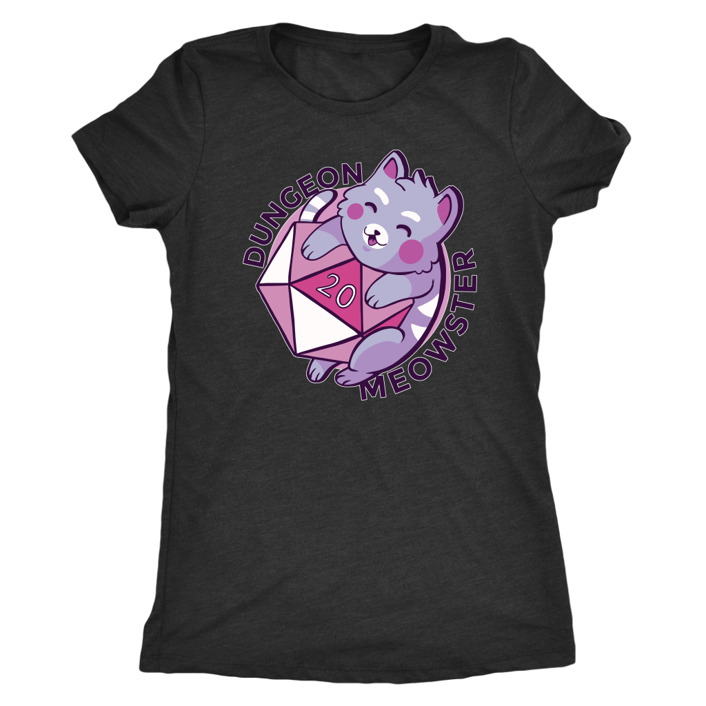 The Dungeon Meowster D20 Cat Shirt T-shirt  - Gemmed Firefly