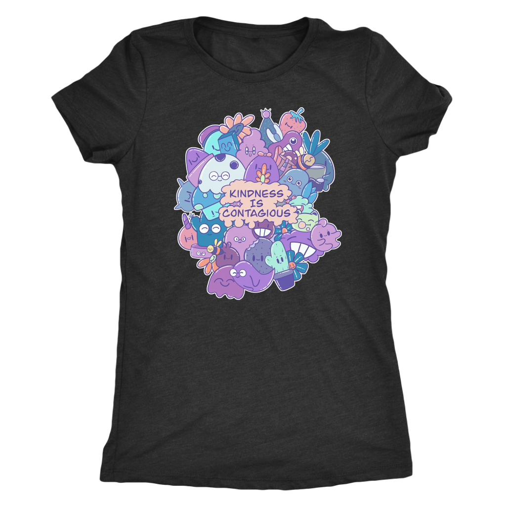 Kindness is Contagious Kawaii Doodle T-shirt  - Gemmed Firefly
