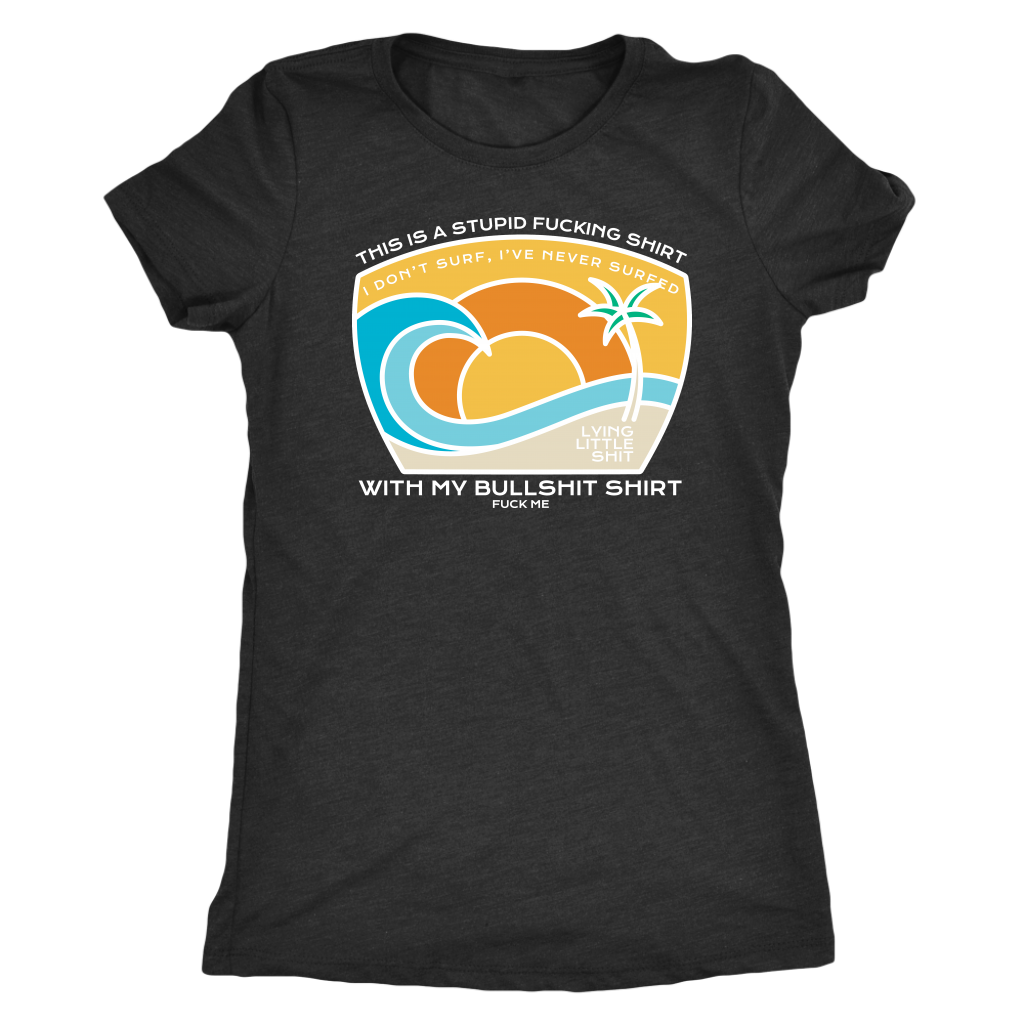 Surf's Up White Print T-shirt  - Gemmed Firefly