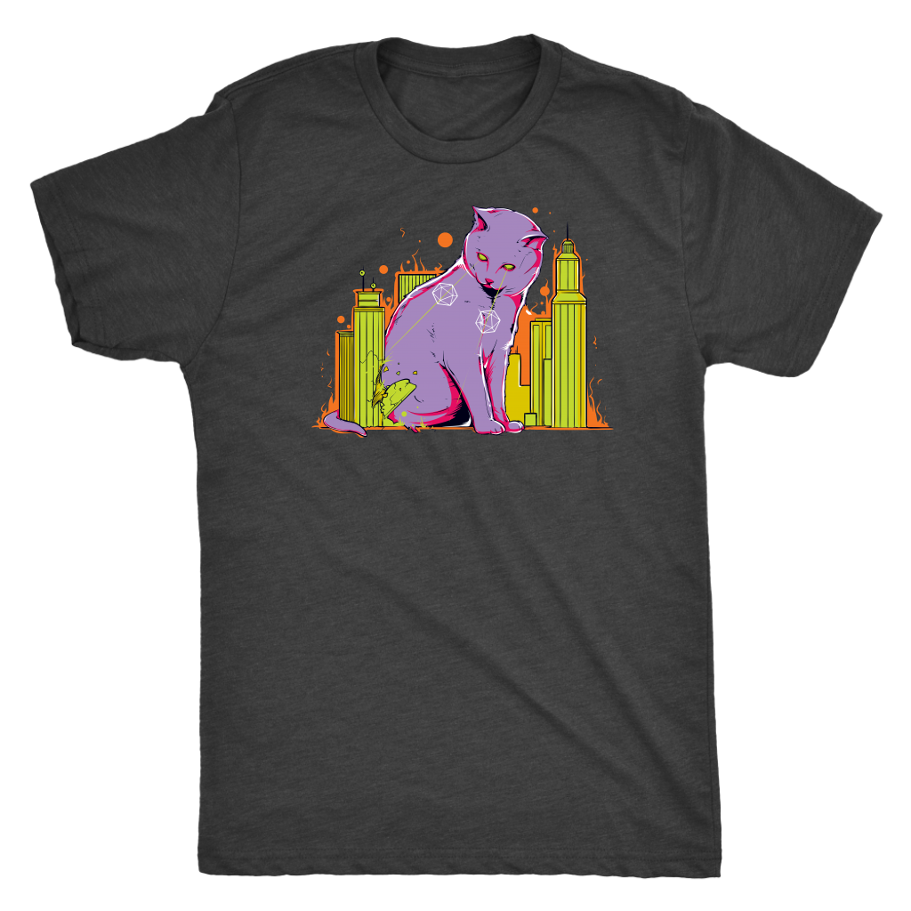 The Cat on the D&D Table Map T-shirt  - Gemmed Firefly
