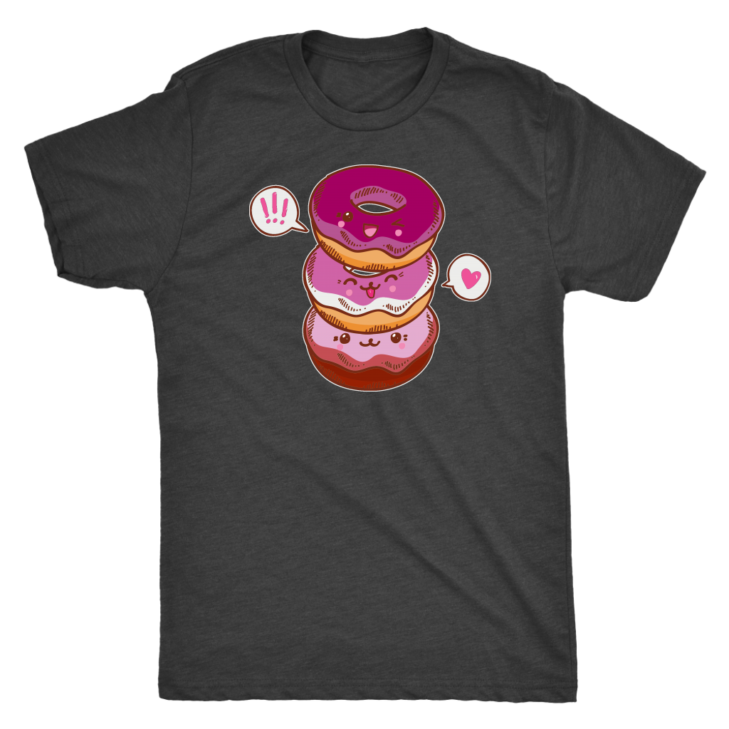 Lesbian Flag Cutie Donuts T-shirt  - Gemmed Firefly