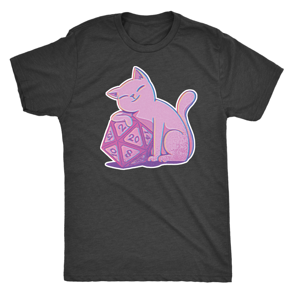 D20 Kitty Glitch T-shirt  - Gemmed Firefly