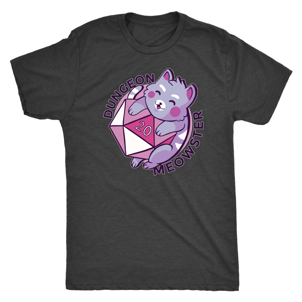 The Dungeon Meowster D20 Cat Shirt T-shirt  - Gemmed Firefly