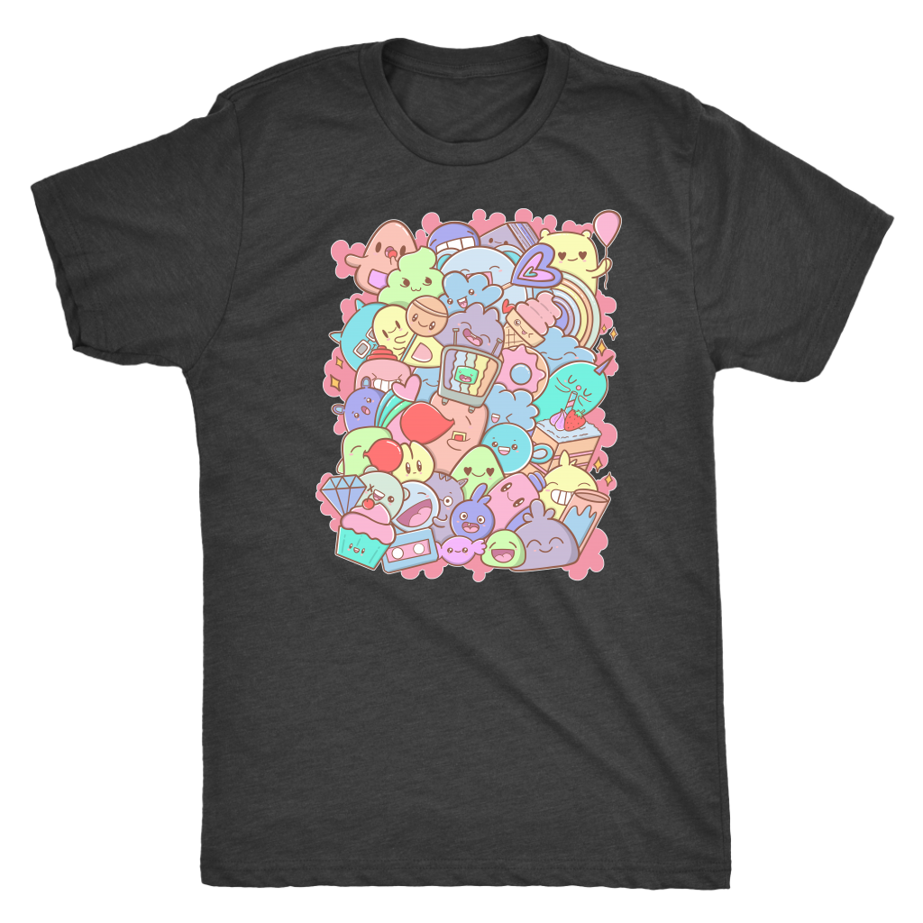 Adorable Kawaii Cute Doodle Party Pastel - "Yay" T-shirt  - Gemmed Firefly