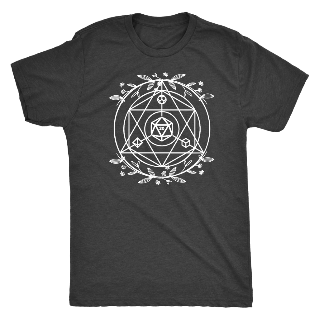 D20 Sacred Floral Geometry T-shirt  - Gemmed Firefly