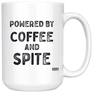 Powered By Coffee and Spite Mug Drinkware  - Gemmed Firefly